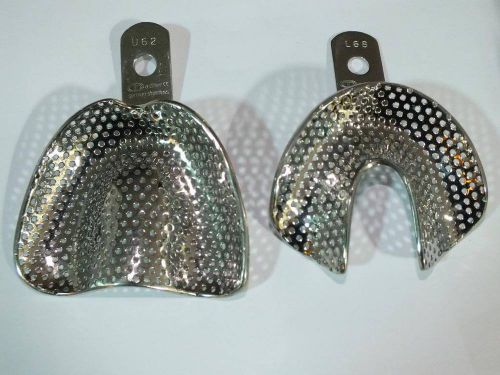 Dental Denture Jaw Impression Trays Large Lower Upper Pair ADDLER German Stainle