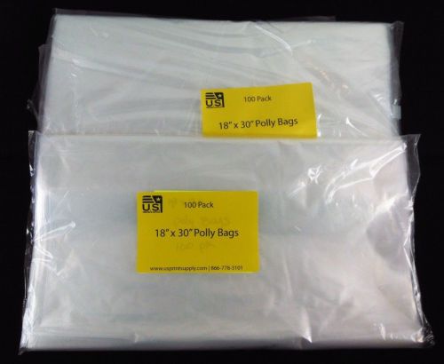 Screen Printing Supplies 200 18&#034;x30&#034; Clear Flat Poly Bags Open Top