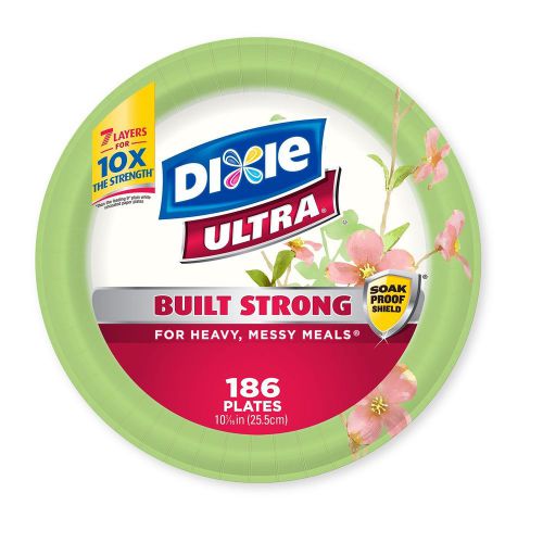 Dixie Ultra Paper Plates, Microwaveable Heavyweight, 10 1/16&#034; (186 ct.) NEW