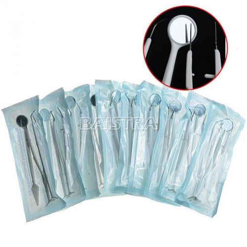 50 Kits Disposable Dental Instruments Mirror &amp; Probe &amp; Cotton Plier Personal Use