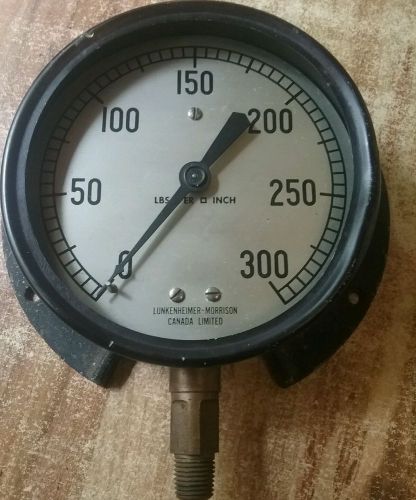 Vintage Lunkenheimer Morrison 8 1/2&#034; gauge 0-300 LBS PER INCH
