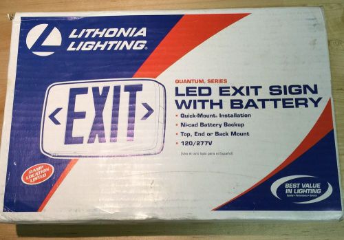 Lithonia Lighting 120/277 EL N M6 Quantum LED Emergency Exit Sign Green