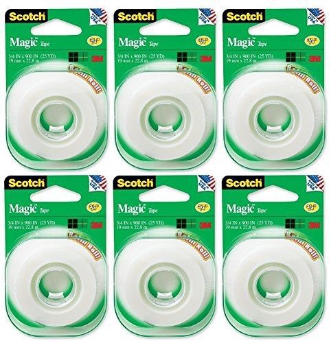 Scotch 3m 205 magic tape refill, 3/4 x 500 inches (pack of 6) for sale