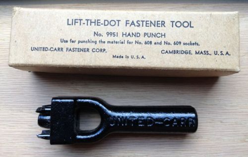 Never Used Lift-the-Dot No. 9951 Hand Punch 608 609 Sockets United Carr