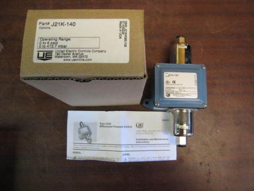 UNITED ELECTRIC CONTROLS J21K-140 DIFFERENTIAL PRESSURE SWITCH NEW IN THE BOX 