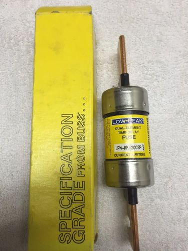 NEW COOPER BUSSMANN LOW PEAK DUAL ELEMENT TIME-DELAY FUSE LPN-RK-200SP NIB