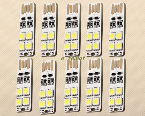 10pcs USB LightBoard Pure White 5050 SMD LED Double-Sided USB Interface ICSI006A