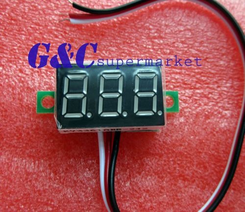 10pcs three-wire  0.36` green led dc digital voltmeter panel meter dc 0-32v m14 for sale