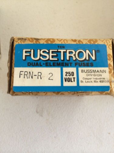 BOX OF 10 COOPER BUSSMANN FUSETRON FUSES FRN-R-2 New!!