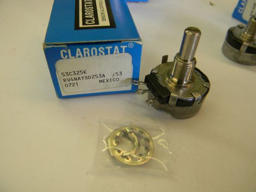New* Clarostat Potentiometer RV4NAYSD253A 53C253K 25K 2w Linear Mil Spec     B4