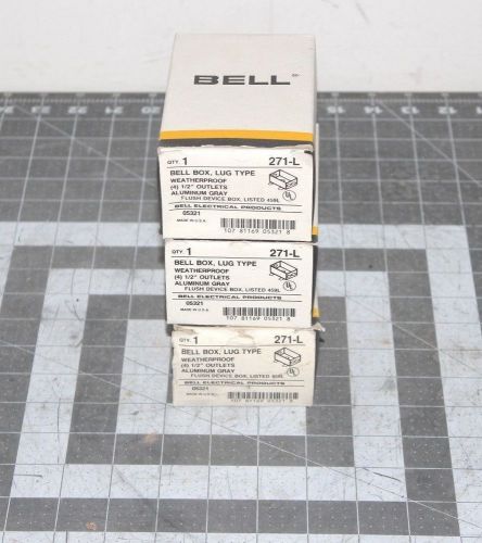 Lot of 3 Bell 271-L  1-gang Weather Proof Box