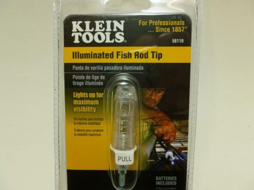 KLEIN TOOLS Illuminated Fish Rod Tape Tip LED Lighted Lit Glow 56119 Light Up