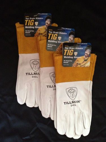 Tillman 24cl tig &amp; mig welding or work gloves, large,(3 pairs) for sale