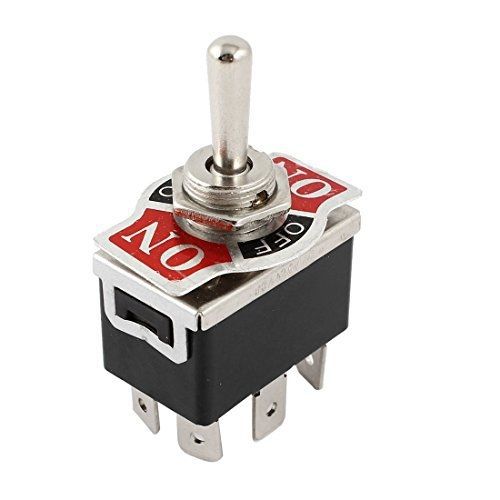 Vehicle Black 6 Pin 3 Position On/Off/On DPDT Toggle Switch 125V 15A