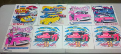 8 Vintage Hotrod Chevy Other Makes Models T-Shirt Heat Transfers Circa 1980&#039;s