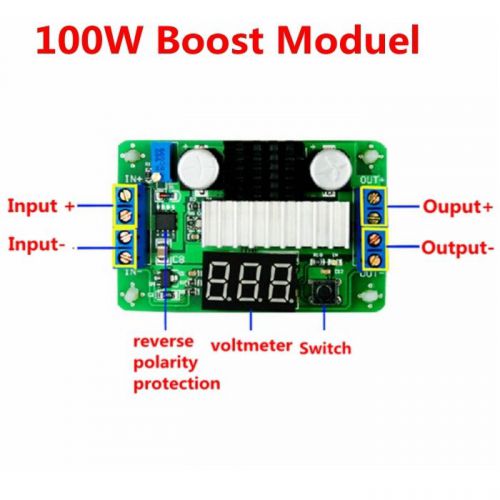 Dc-dc boost converter 3.5~30v 100w  power supply module with led voltmeter for sale