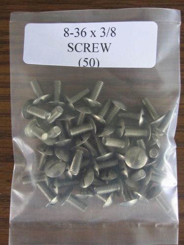 8-36 x 3/8  stainless steel flat head screw - lot of 50 for sale