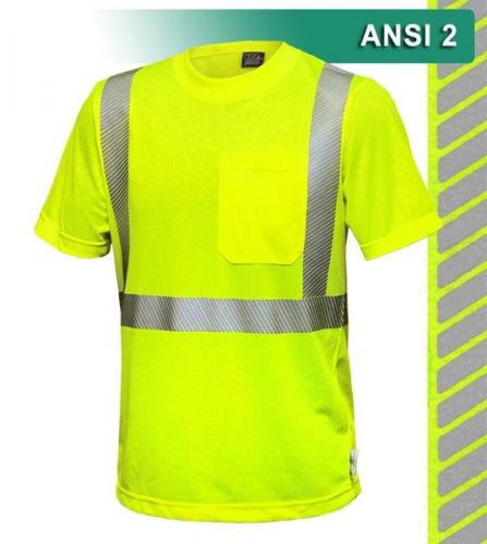 Reflective apparel safety t-shirt hi viz tee shirt vea-103-ct ansi class 2 for sale