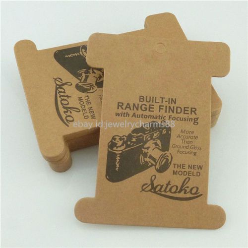 10PCS Kraft Paper Card Packaging For Sewing Ribbon Thread Bobbin Spool Handmade