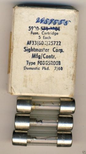 FUSES, TYPE F08G5R00B, BOX OF THREE