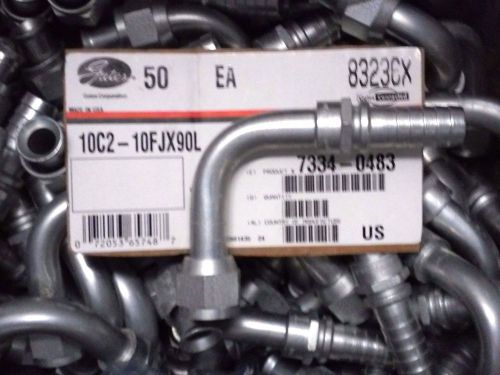 (qty 50) gates 10c2-10fjx90l, 83236 power crimp jic hydraulic hose fitting 5/8&#034; for sale