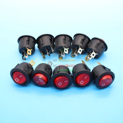 10pcs mini round black 3 pin spdt on-off rocker switch snap-in for sale