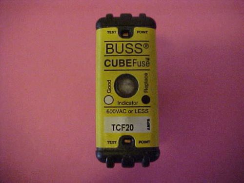 (2) nos bussmann tcf-20 cube fuses w/indicator,time delay, dual element new for sale