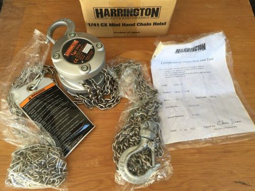 Harrington Mini Hand Chain Hoist 1/4 Ton Capacity, 10&#039; Lift Aluminum body