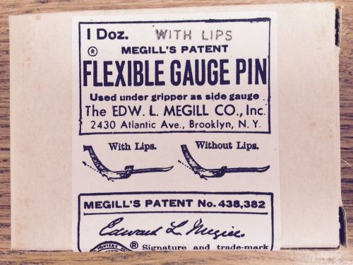 Letterpress Printing Gauge Pins Vintage Megill&#039;s Patent Flexible Gauge Pins