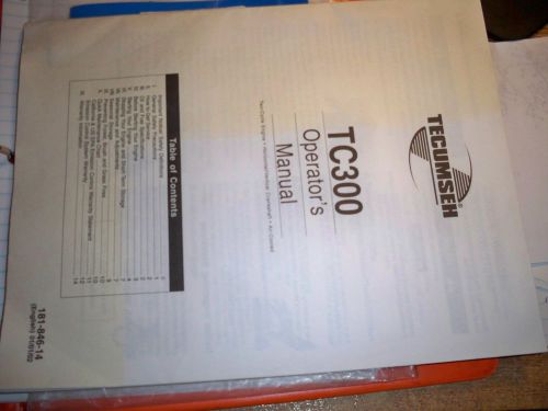 Tecumseh TC300 Operator&#039;s manual