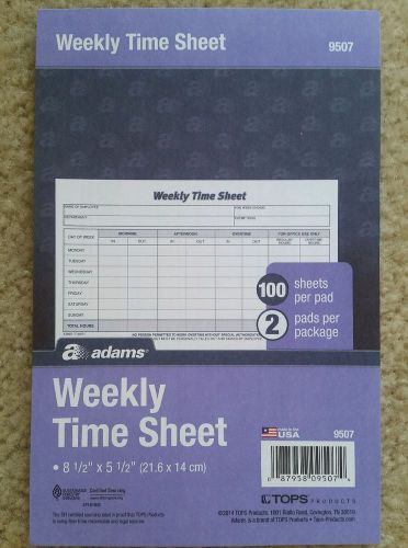 Adams Weekly Time Sheet 9507 1-Part, 5.5 x 8.5 Inches, Blue/White 450 Sheets