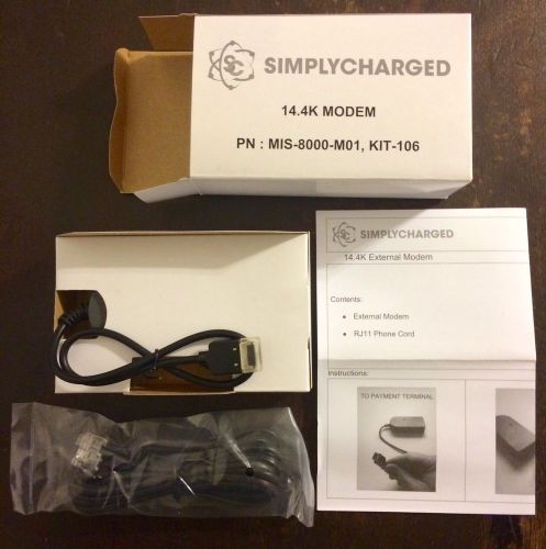 Simply Charged 14.4K Modem PN: MIS-8000- MO1, Kit- 106 For Nurit 8000/8020