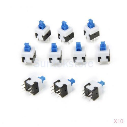 100pcs 8mmx 8mm 6-pin self-locking type square button switch push control diy for sale