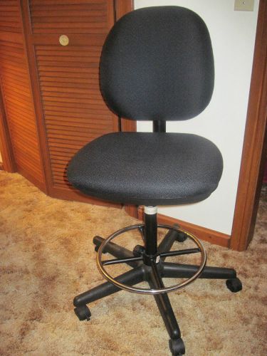 Cosimo Armless Drafting Stool W/Back,Black