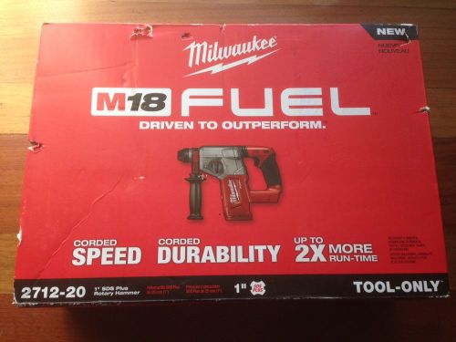 Milwaukee 2712-20 fuel brushless  18v li-ion 1&#034; cordless sds plus rotary hammer for sale