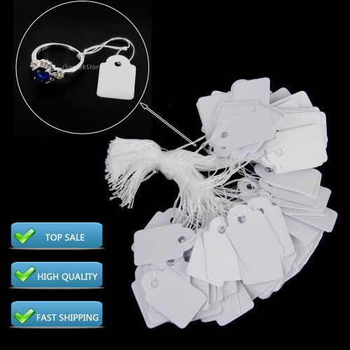 Phenovo 500pcs etiquette de chaine tag prix bijoux chaine prix papier blanc for sale