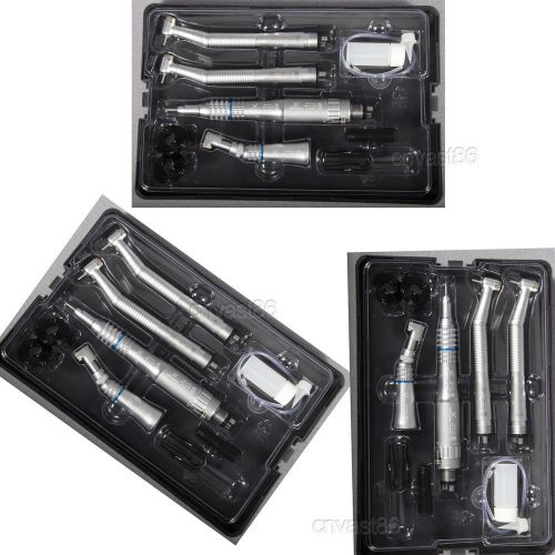 6x dental high speed handpiece + 3 kit contra angle motor complete set 4 holes for sale