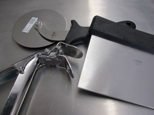 Brand new dough scrappers, pizza cutter, &amp; pizza pan gripper for sale