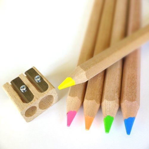Eco Highlighter Pencils - Set of 5 Colors - Will Not Bleed or Dry Out - Includes