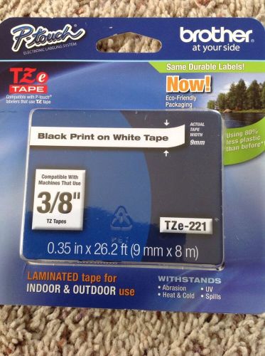 Brother P-Touch Tz Tape 3/8&#034; Laminated For Indoor Outdoor Use