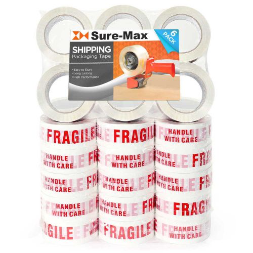 36 Rolls Fragile Marking Tape Handle w/ Care Shipping Packing - 2.0 mil 330&#039;