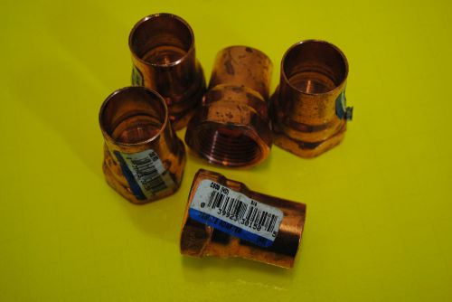 (LOT OF 5) 603 NIBCO 3/4 Adapter, Wrot Copp, female Adapter C X F