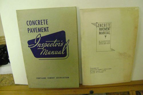 1946 Concrete Pavement Manual (Portland Cement) 1949 concrete inspector manual