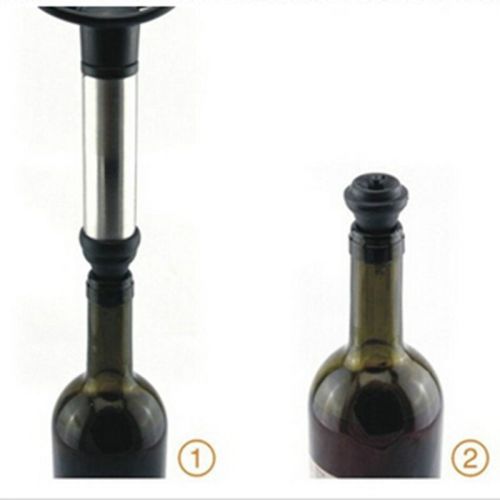 Red Wine Bottle Vacuum Saver Sealer Preserver Pump + 2pcs Stopper