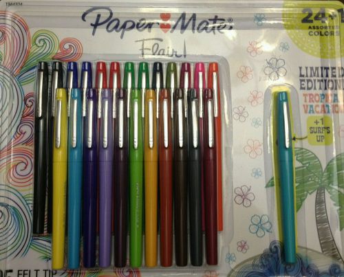 Paper Mate Flair Porous-Point Felt Tip Pen, Medium Tip, 25-Pack, Fashion Colors