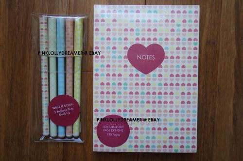 Kikki K CUTE 2014/2015 stationery set NEW 5pk pens and notepad