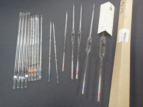 Lot Of Various Kimble/Kimax &amp; Pyrex Glass Pipettes (Item #s/Sizes Inside)