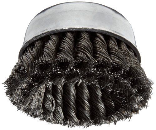 Weiler Wire Cup Brush  Threaded Hole  Steel  Partial Twist Knotted  Double Row