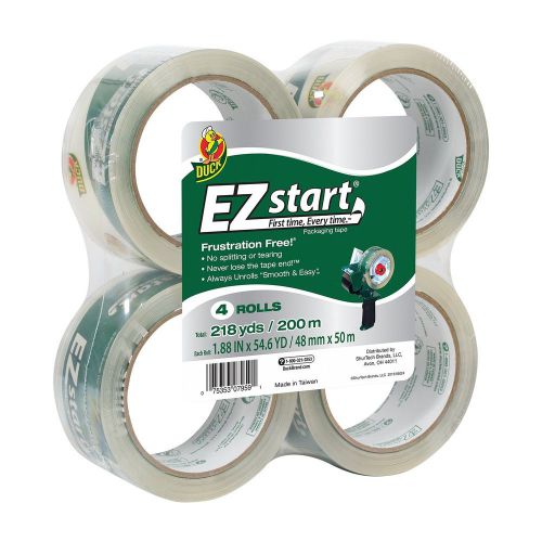 Duck Brand EZ Start Packaging Tape 1.88-Inch x 54.6-Yard Roll 4 Rolls Clear (...