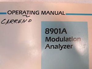 HP 8901A Modualation Analyzer Operating Manual